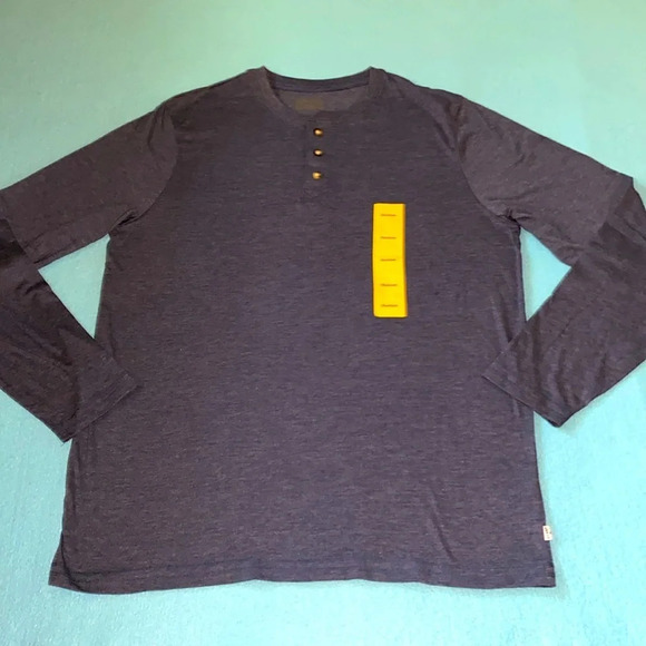 LEVI’S LEVI STRAUSS & CO henley style long sleeve crewneck dark blue NEW SZ M - Picture 2 of 10